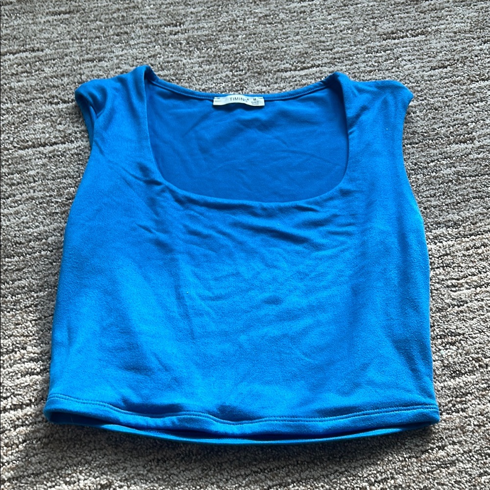 Urban Outfitters Blue Fitted Crop Tank Top